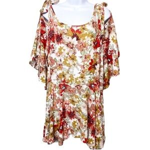 UMGEE Cold-Shoulder Tie Summer Floral Dress